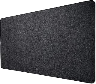 AnubisGX Premium Felt Mouse Pad (Black Extended 36x12) | 24 Color/Size/Quantity Options | Superior Stitched Wool Office XL Desk Pad with Anti-Slip Base | Large Minimalist Computer Keyboard Mat