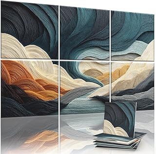 6 Pack Sound Absorbing Panels 72x48 Inch Decorative Acoustic Panels Acoustic Wall Panels for Home Office Studio Quick and Easy Setup