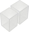 Acrylic Pen Holder Organizer Two Pack, 5mm Thick Clear Pencil Cup for Storing Office Supplies, Makeup Brush Accessories, Toothbrush, Hairbrush, Glasses, and More. Pencil Cup Organizer (Clear Glitter)