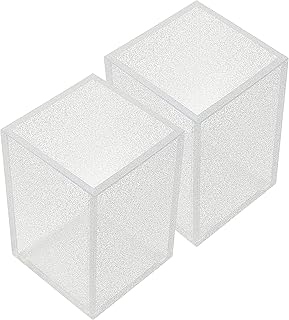 Acrylic Pen Holder Organizer Two Pack, 5mm Thick Clear Pencil Cup for Storing Office Supplies, Makeup Brush Accessories, Toothbrush, Hairbrush, Glasses, and More. Pencil Cup Organizer (Clear Glitter)