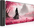 XXL Anime Gaming Mouse Pad 35.4 x 15.7 inch - Water-Resistant & Stitched Edges - Large XL Mousepad for Desk - Gamer Accessories Big Full Deskpad Mat Game Mousepads Deskmat