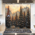 fzxwyishu Tree of Life,Tempered Glass Backsplash For Kitchen Behind Stove,Easy to Clean Kitchen Sink Cover Splash Guard, Home Kitchen Décor (brown, 30"x30"(76.2x76.2cm))