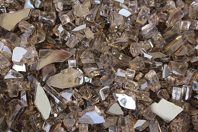 Hiland Reflective Fire Glass, 10 lb, Bronze