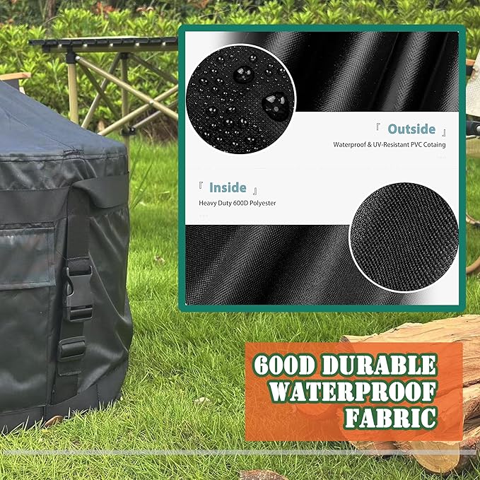 SoIo Stove Yukon Fire Pit Cover, Smokeless Fire Pit Cover, Waterproof Sloped Top with Carry Straps, Fits for Fire Pits -29" D X 29" W X 18.5" H