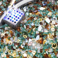 NUPICK 5 Pound Fire Glass, 1/4 Inch Reflective Fire Pit Glass, Tempered Firepit Glass Rock for Propane or Natural Gas, Glass Rocks for Fire Pit Table or Fireplace, Gold & Green & Copper Mix
