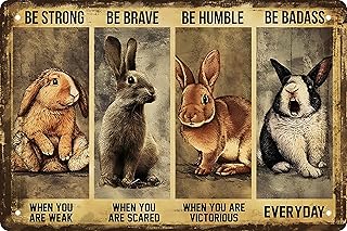 Funny Rabbit Decor Retro Metal Tin Sign Pet Lovers - Motivational Quote - Vintage Farm Art Sign for Home Office Room Coffee Bar Shop Wall Decor Poster Gift 8x12 in