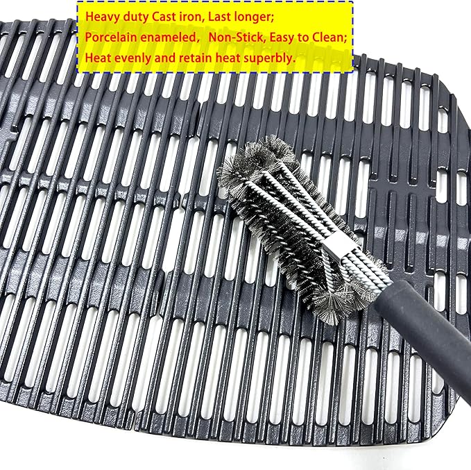 Weber DC141 7645 Cast Iron Cooking Grates - Set of 2 for Q200, Q220, Q2000, Q2400 Series Gas Grills
