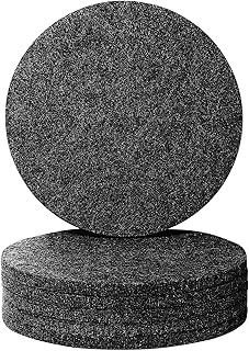 Urbanstrive 6 PCS Coasters, Eco-Friendly 100% Biodegradable Absorbent Felt Coasters for Drinks Bar Home, 4 Inch (Black Round)