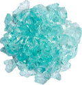 Hiland RGLASS-AQ Fire Pit Glass in Aqua, Extreme Temperature Rating, Good for Propane or Natural Gas, 10lb, Recycled Fire Glass, 0.75"-1" Diameter