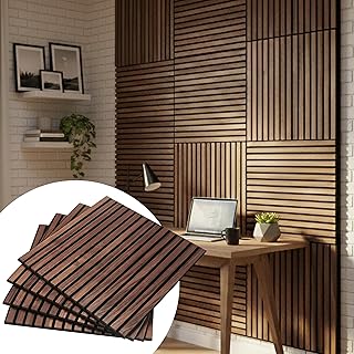 4-Pack RT60X Pro Acoustic Wood Panels, 24x24 Inch | Noise Reduction & Sound Absorption Panels for Home Studio, Office, Gaming Room | Fire-Retardant, UV Coated