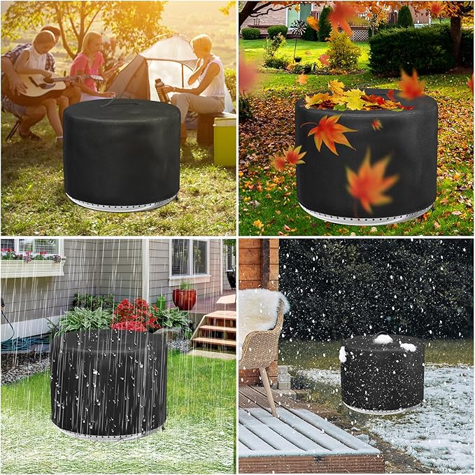 Fire Pit Cover for Solo Stove Bonfire 2.0, 19.5 Inch Fire Pit Round Cover for Solo Stove Bonfire, Waterproof 600D Heavy Duty Cover Accessories