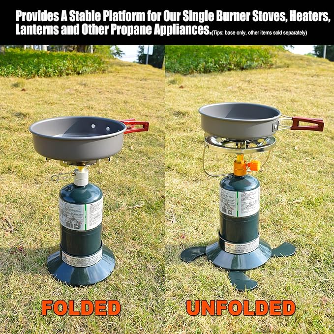Propane Cylinder Base, 16oz/1lb Gas Cartridge ABS Plastic Base Bracket Gas Bottle Fixed Support, Foldable Gas Tank Base Replacement for Camping Hiking Outdoor