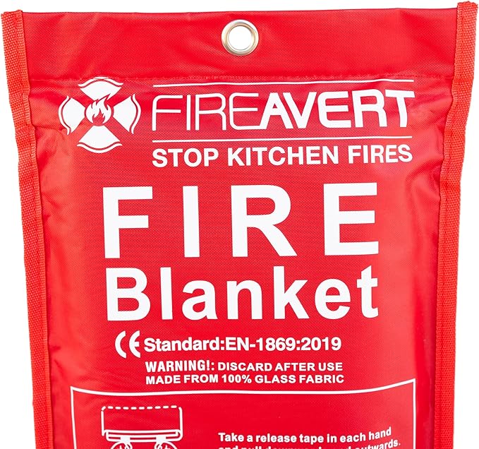 FireAvert Emergency Fire Blanket for Home and Kitchen – Fire Safety Blanket for Kitchen, Camping, Vehicles & More - 2 Pack