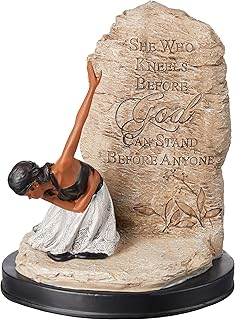 African American Expressions She Who Kneels Figurine – Inspirational Christian Décor, Faith Statue for Women, Mother’s Day Mom Present, Sentimental Religious Keepsake