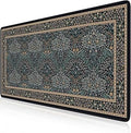 iCasso Desk Cover Mat, Office Mouse Pad, Desk Protector Mat, Extra Large Matt for Desktop,Anti-Slip XXL Big Mousepad with Stitched Edges for Computer Keyboard Retro Black