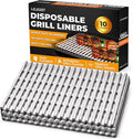 Disposable Aluminum Grill Liners & Grill Toppers | Heavy-Duty, Tear & Heat Resistant BBQ Sheets | Perfect for Public Park Grills, Outdoor BBQ, Camping & Tailgating | 12 x 20 Size, 10-Pack