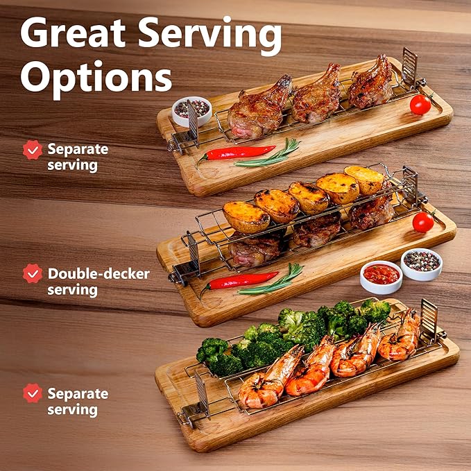 Set of 6 Grate Basket Adjustable Meshes for Grilling for Charcoal, Gas Grill, Tandoor BBQ, Smoker for Home, Outdoor, Restaurant (Stainless Steel, GRILL JUMBO PRO MAX - 6 Baskets)