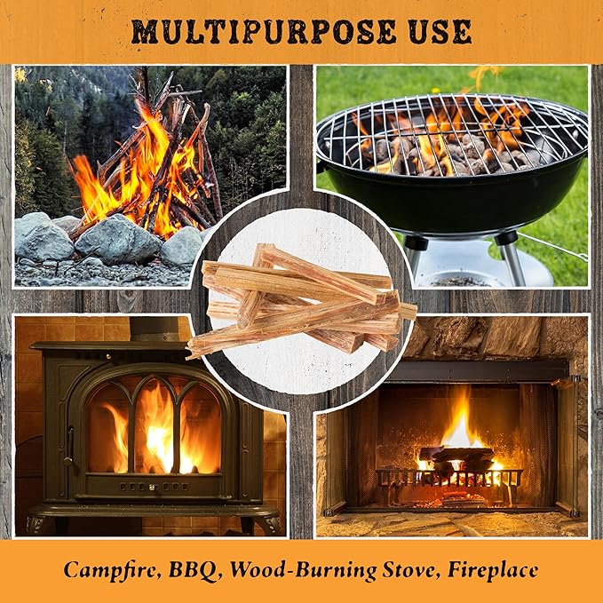 Fatwood Fire Starter Sticks 25lb Box - Indoor or Outdoor All Natural Pine Fire Starters for Campfires, Fireplace, Firepit, Wood Stove, or BBQ Grill - Kindling Wood Firewood Lighter by Pure Garden