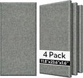 Olanglab Fiberglass Acoustic Wall Panels 4 Pack, 11.8'' x 23.6'' Sound Panels, Fabric Wrapped Sound Proof Panels for Walls (Dark Grey)
