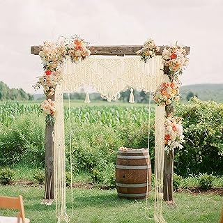 kiido Large Macrame Wall Hanging Boho Wedding decor For Arbor/Arch Doorway Curtain Photo Backdrop Bohemian Home Geometric Art Decor Beautiful Room Decoration -55" W x 78" L