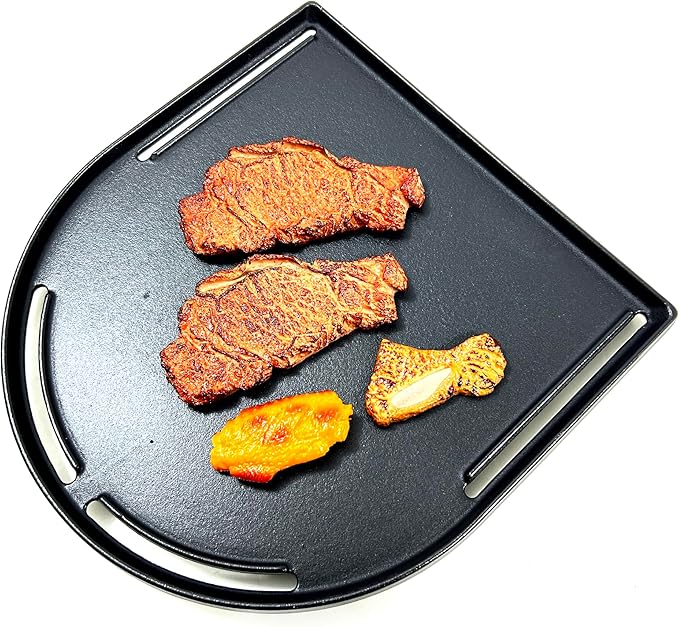 Direct Store DC125 Cast Iron Half Grill Griddle Replacement for Coleman Roadtrip Swaptop Grills LX LXE LXX, Non-Stick Flat Grill Cooking Griddle Pan Accessories, 1 Pack