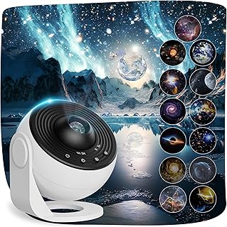 Planetarium Projector Pro for Bedroom, 13 in 1 Star Projector Galaxy Light, Ceiling Night Light Milky Way Mood Lighting with Timer, LED Space Galaxy Lamp Bedroom Room Decor for Adults Kids - White