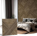 Wood-Look Decorative Acoustic Wall Panels 6 Pack, 23.6”x23.6”x0.4” Polyester Fiber Acoustic Panels with Double-Sided Nano Tape for Accent Wall, Living Room, Bedroom, Office, TV Wall