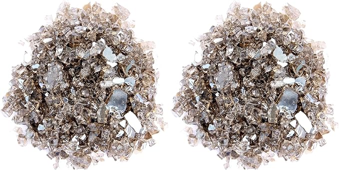 Hiland Reflective Fire Glass, 10 lb, Bronze (Pack of 2)