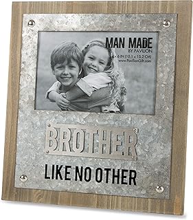 Pavilion - Brother Like No Other - Wood and Metal 4x6 Picture Frame,Brown/Silver/Black