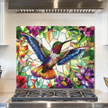 fzxwyishu Tempered Glass Kitchen Backsplash, Stove Back Top Cover, Splashback Tile,Hummingbird Kitchen Sink Cover Splash Guard, Home Kitchen Decor (Art Deco 2, 30"x24"(76.2x60.96cm))