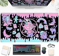 Cute Pastel Goth Desk Mat Kawaii Japanese XXL Extra Large Extended Desk Pad Gaming Mouse Pad, Anime Computer Laptop Mat Keyboard and Mouse Mat for Women Office Desk Decor Gamer Gift 31.5"x15.75"