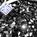 NUPICK 10 Pound Fire Glass, 1/2 Inch Reflective Fire Glass, Fit with Fire Pit Glass and Fireplace Glass, Black