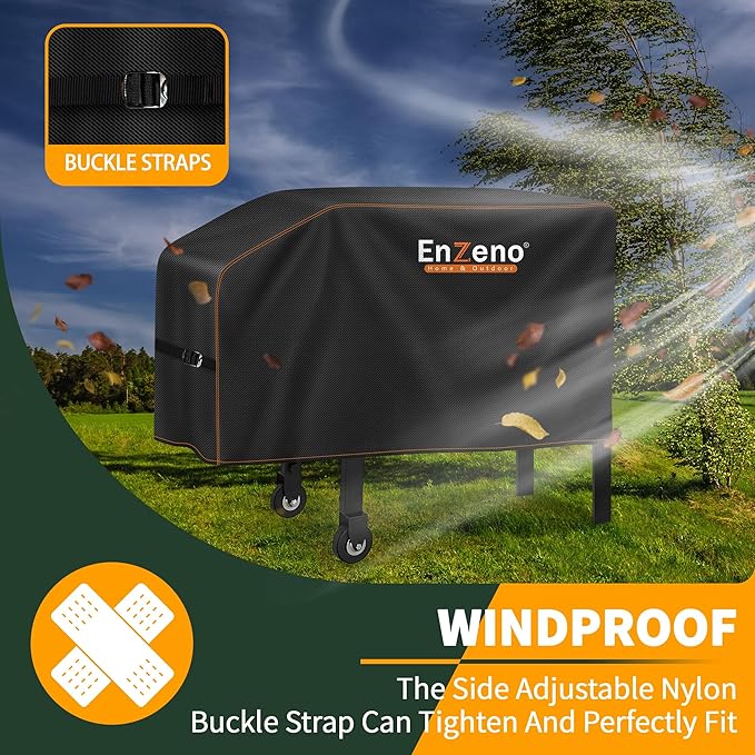 Enzeno Grill Cover for Blackstone 22”and 28”Single Shelf Griddle Cover，Griddle Accessories Grill Cover for Outdoor Grill Waterproof and Windproof 44x22x25inch Black