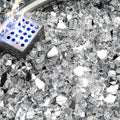 NUPICK 5 Pound Fire Glass, 1/4 Inch Reflective Fire Pit Glass, Tempered Firepit Glass Rock for Propane or Natural Gas, Glass Rocks for Fire Pit Table, Fireplace Glass for Landscaping, Clear