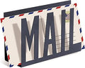 MyGift Mail Holder Organizer Countertop Modern Metal Black with Cutout MAIL Lettering Design, Office Desktop Envelope and Document Storage Rack