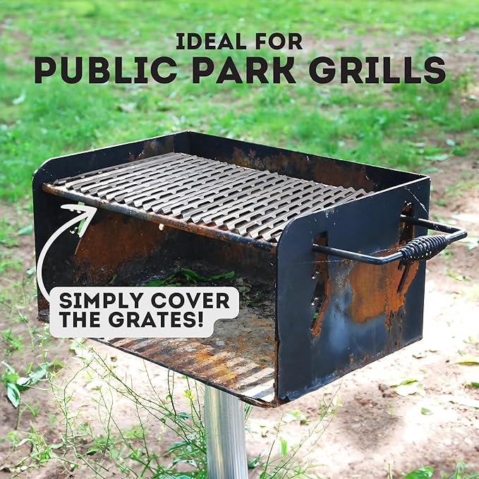 Disposable Aluminum Grill Liners & Grill Toppers | Heavy-Duty, Tear & Heat Resistant BBQ Sheets | Perfect for Public Park Grills, Outdoor BBQ, Camping & Tailgating | 12 x 20 Size, 10-Pack