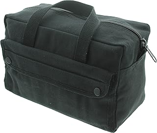 ARMYU Heavy Duty Small Tool Bag Tactical Cotton Canvas Mechanics Bag, 11" x 7" x 6", Black