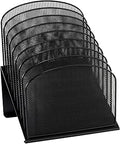 Safco Onyx Desk Organizer, 8 Tiered Vertical Compartments, Office and Classroom Mailbox , Paper and Mail Sorter, Steel Mesh, Black