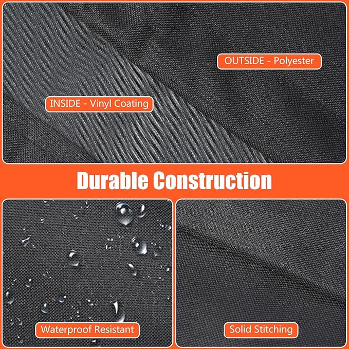 QuliMetal 7112 Grill Cover for Weber Q2000, Q2200, Q2400, Q2000N+, Q2800N+, Q300, Q320, Q3000, Q3200 Gas Grills, Heavy Duty BBQ Gas Grill Cover, 600D