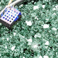 NUPICK 5 Pound Fire Glass, 1/4 Inch Reflective Fire Pit Glass, Tempered Firepit Glass Rock for Propane or Natural Gas, Glass Rocks for Fire Pit Table, Fireplace Glass for Landscaping, Green