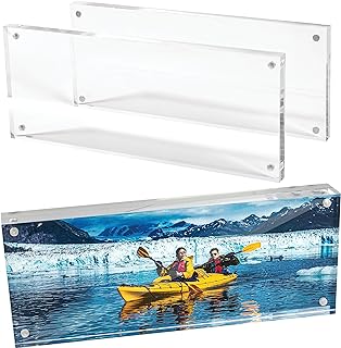 Mammoth DuraClear 4x10 Acrylic Frame - Frameless Panoramic Photo & License Display - Sleek, Modern Design for Elegant Decor