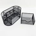Fengtaiyuan T12, Black Metal Wire Mesh Pencil Holder for Desk, Pencil Cup for Office, Pen Holder for School, Desktop Organizer, Office Storage Box (T12)