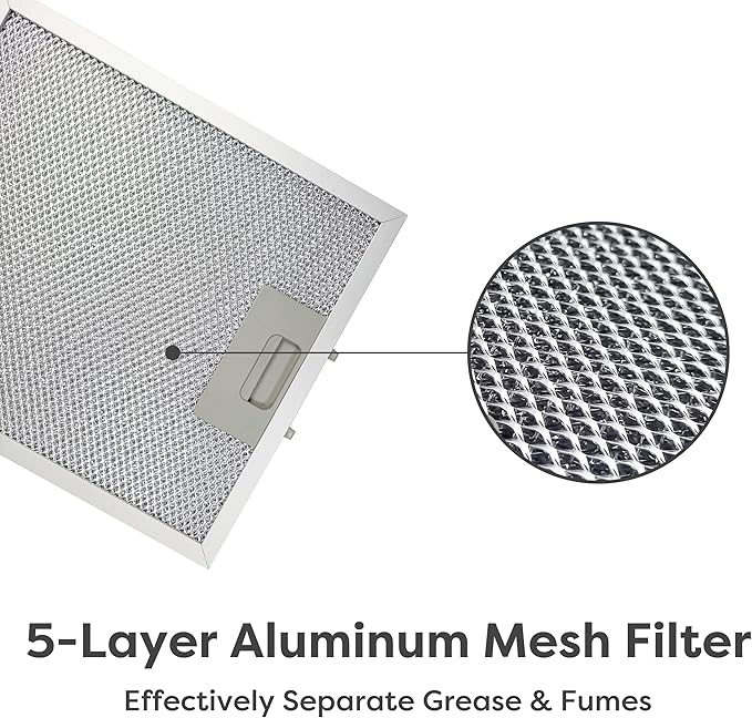 CIARRA Range Hood 30 inch Wall Mount 450 CFM Ductless Range Hood Vent for Kitchen Hood in Stainless Steel CAS75206P
