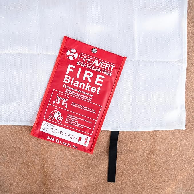 FireAvert Emergency Fire Blanket for Home and Kitchen – Fire Safety Blanket for Kitchen, Camping, Vehicles & More - 4 Pack