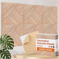 XL Acoustic Wall Panels 6-Pack Decorative Acoustic Panels High Density Sound Absorbing Wall Art 70.86X47.24 Inches with Self-adhesive for Studio Home and Office - Oak Wood Finish