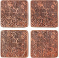 Baltimore Map Coaster by O3 Design Studio, Set Of 4, Sapele Wooden Coaster With City Map, Handmade
